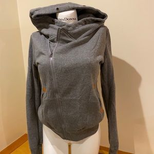 Asymmetrical zip up sweatshirt